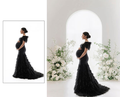 Soft glow digital backdrop for newborn photo editing