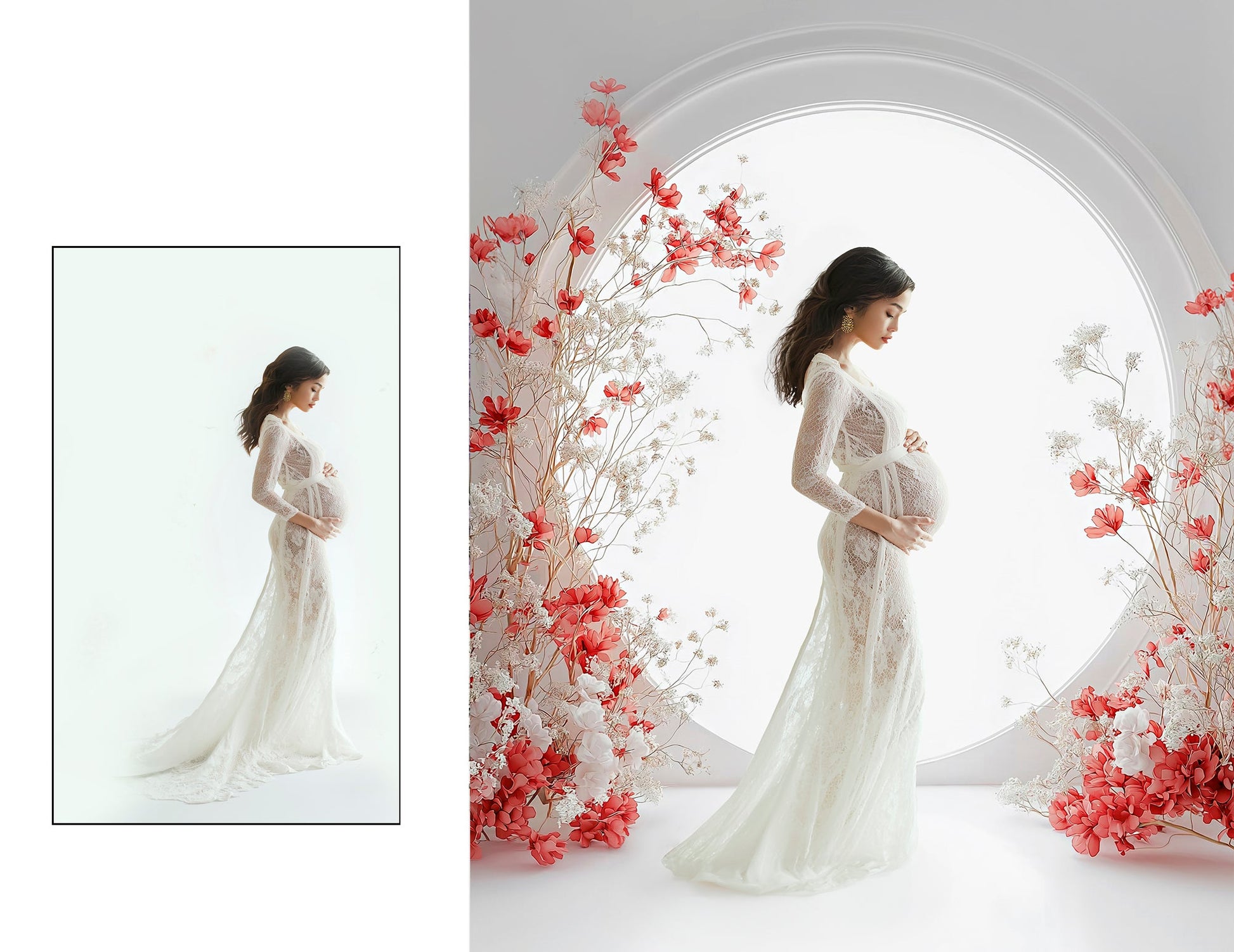 Fine art arch texture with floral elements