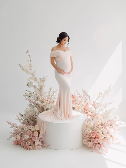 Spring-inspired floral composite backdrop