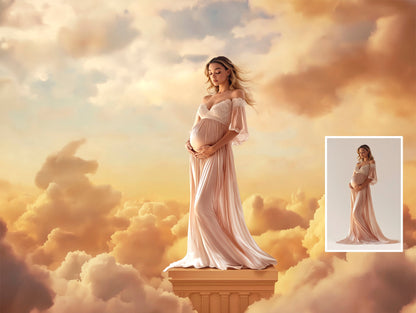 Elegant pedestal scene for portrait composites