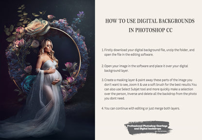 Mystery Gold Frame Digital Backdrop Maternity Overlays Flowing Fabric Overlays Textures Photoshop Overlays Blue Digital Backdrop Photoshop