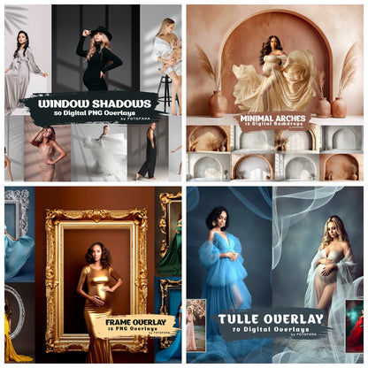 Bundle floral, vintage, and painterly overlays and backdrops 