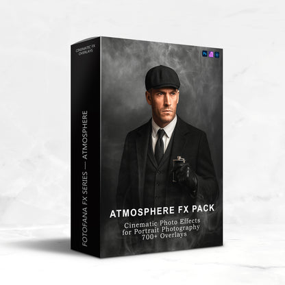 Atmosphere FX photo overlays bundle box for cinematic portrait photography, 700 overlays