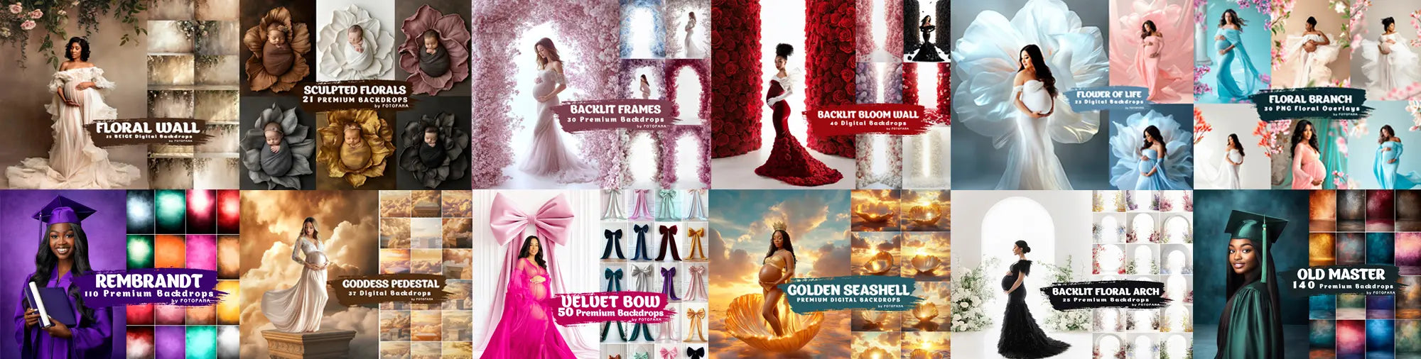Premium Photoshop Backdrops & Overlays for Every Style and Session