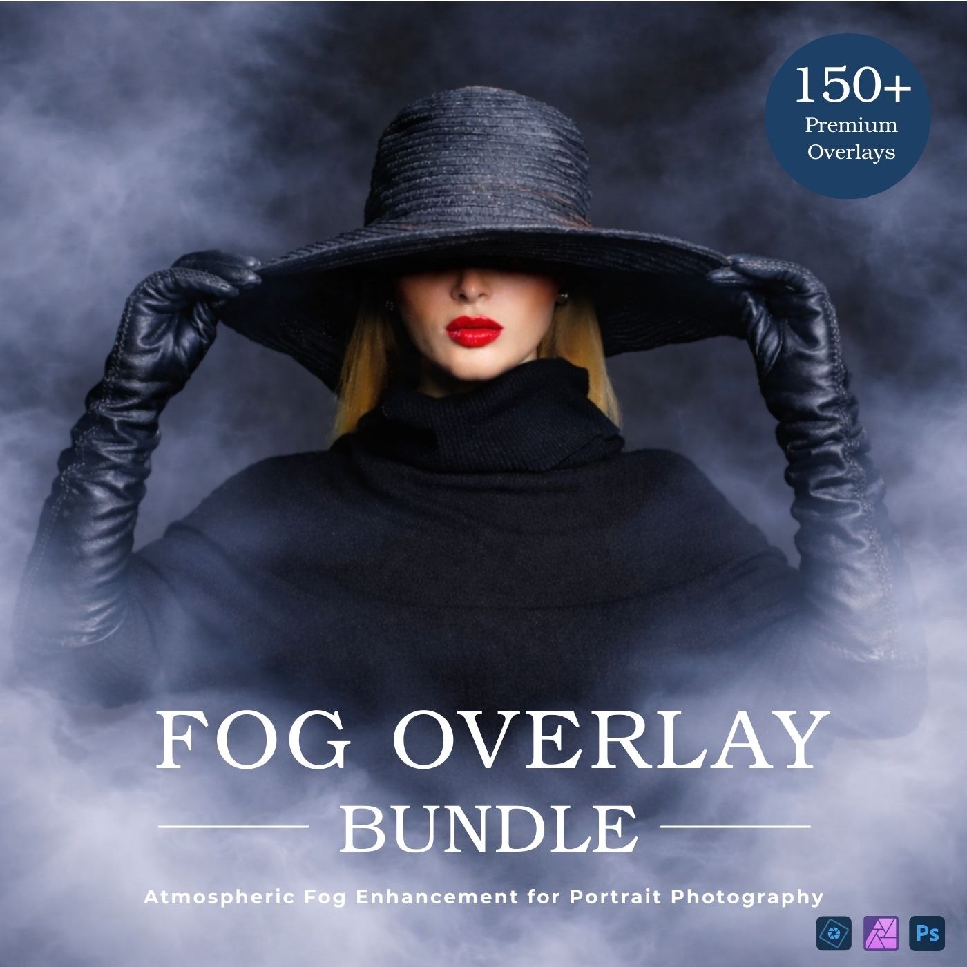 Fog overlay bundle for atmospheric portrait photo editing