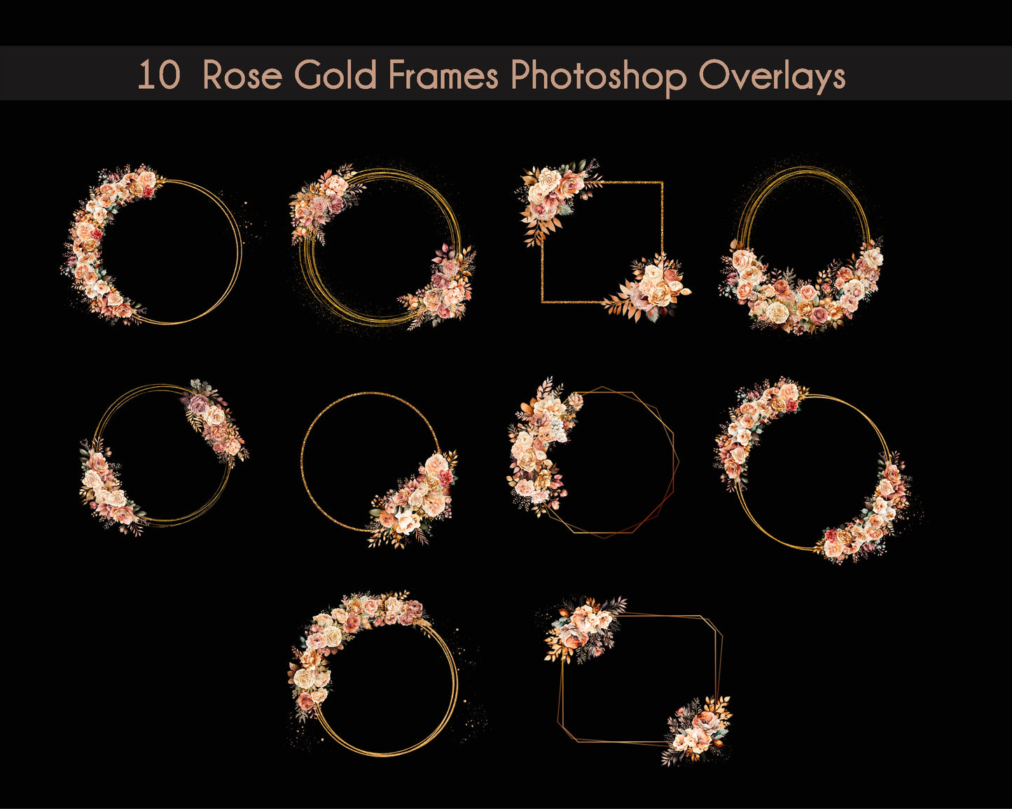 Floral Halo Maternity Rings Digital Overlays Maternity Backdrops Studio Backgraunds Photoshop Maternity Fine Art Textures Photoshop PNG