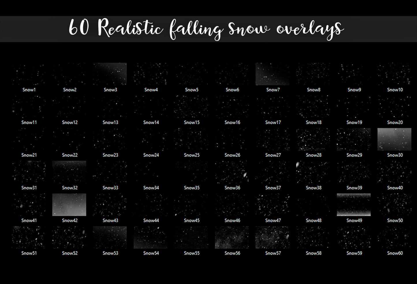 60 Realistic falling snow overlays, falling snow, Photoshop overlays, Winter Overlays, Christmas overlays, Photo Editing Photoshop, Download