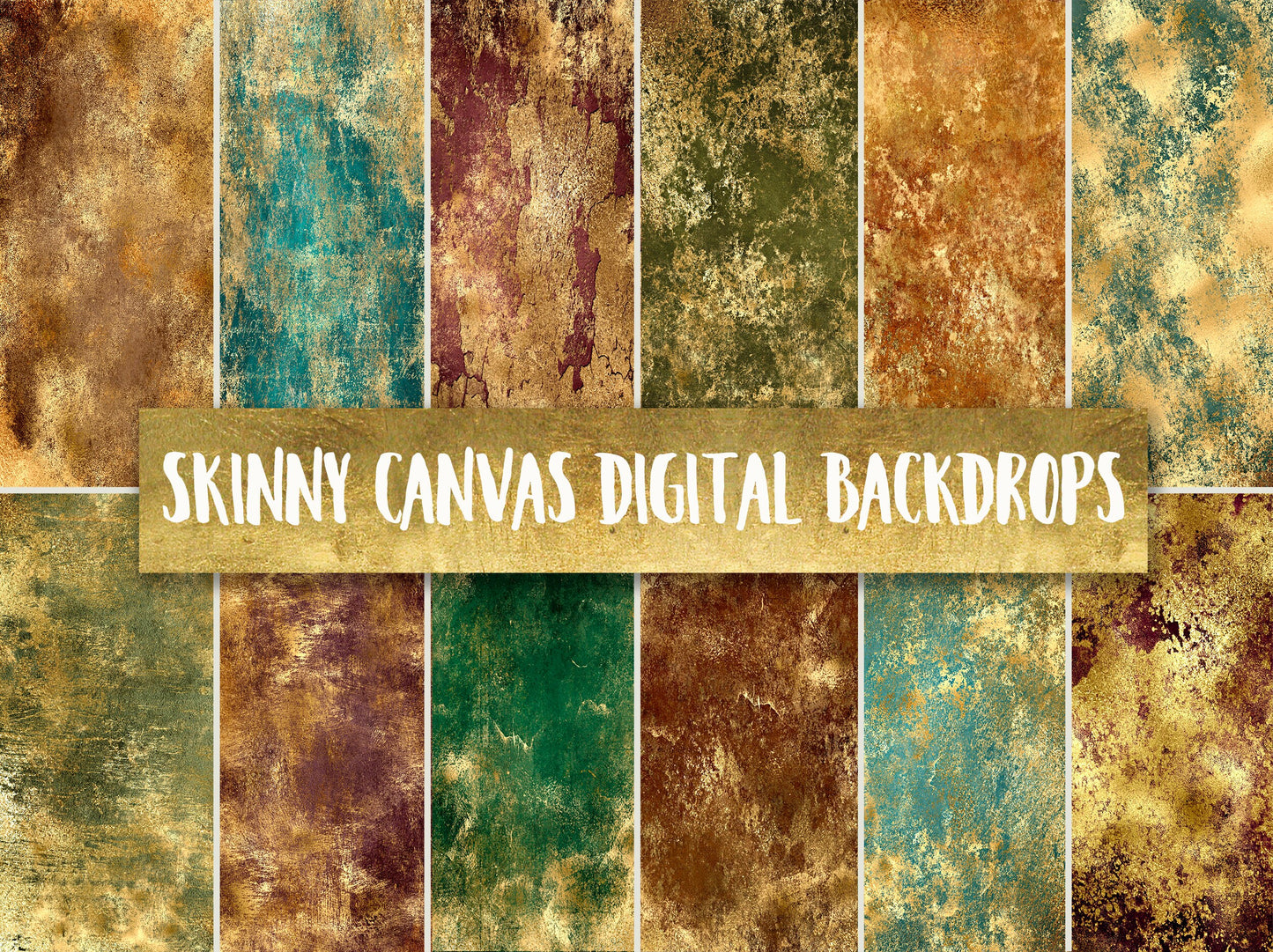 12 Golden Skinny Canvas Digital Backdrops, Maternity Backdrop, Studio Backdrop Overlays, Fine Art Textures, Photoshop Overlays, Fine Art