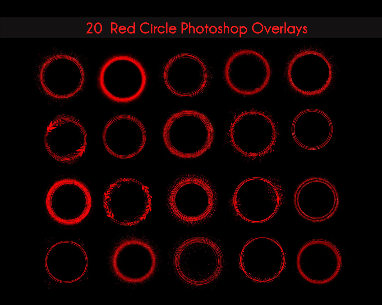 20 Red Circle Overlays Maternity Ring, Halo Maternity Frame, maternity rings, ring circles, ring effect Digital Backdrop PNG Maternity Halo