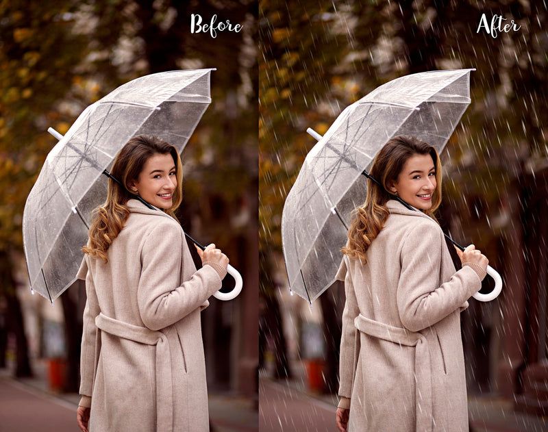 Realistic Rain Photo Overlays