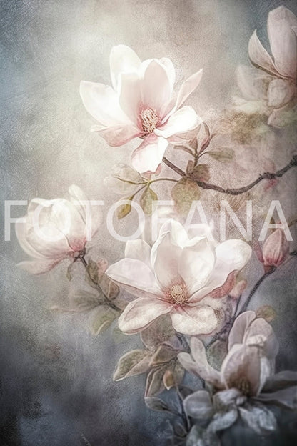 Floral Digital Backdrop Magnolias Fine Art Floral Digital Background Maternity Backdrop Overlays Photoshop Texture Studio Backgrop Digital