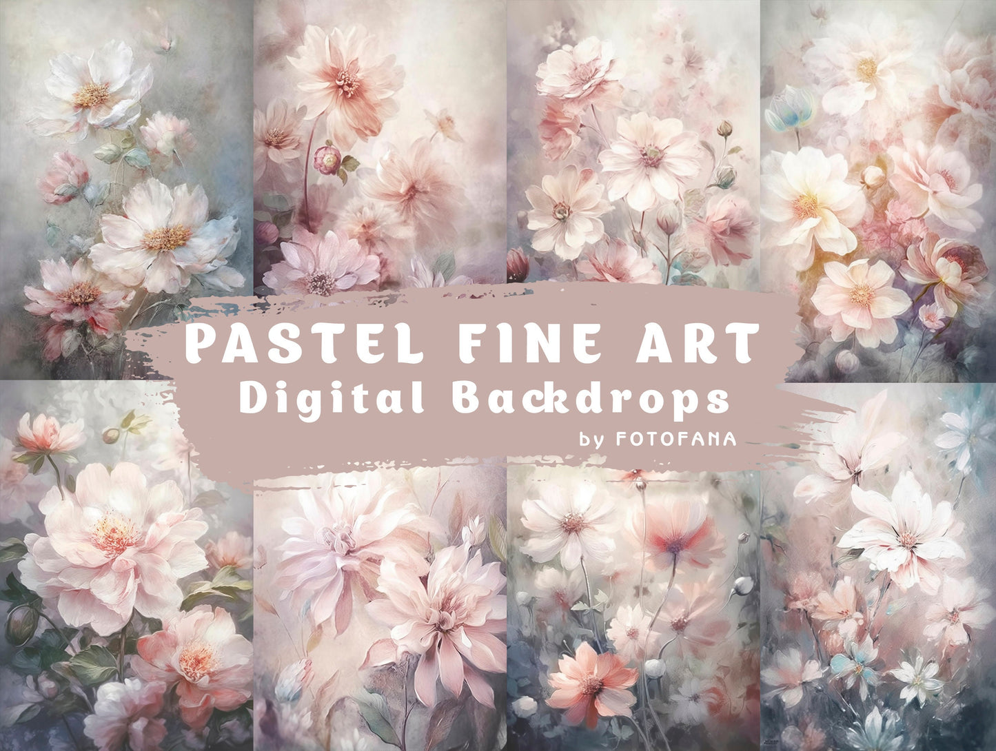 Digital Backdrop Pastel Floral Backdrop Fine Art Digital Backdrops Maternity Overlays Photography Digital Photoshop Textures Digital Overlay