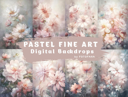 Digital Backdrop Pastel Floral Backdrop Fine Art Digital Backdrops Maternity Overlays Photography Digital Photoshop Textures Digital Overlay