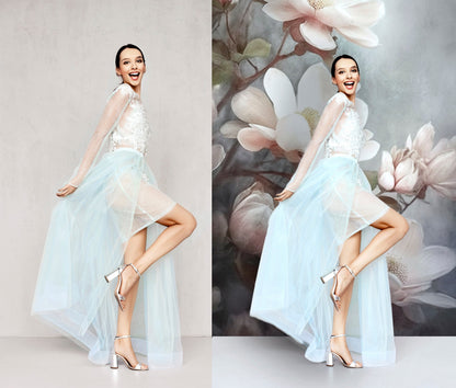 Floral Digital Backdrop Magnolias Fine Art Floral Digital Background Maternity Backdrop Overlays Photoshop Texture Studio Backgrop Digital