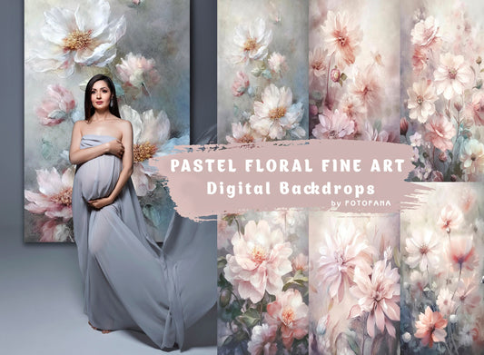 Digital Backdrop Pastel Floral Backdrop Fine Art Digital Backdrops Maternity Overlays Photography Digital Photoshop Textures Digital Overlay