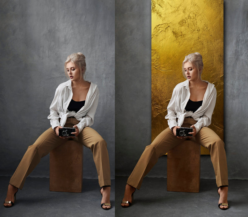 Golden Skinny Canvas Digital Backdrops