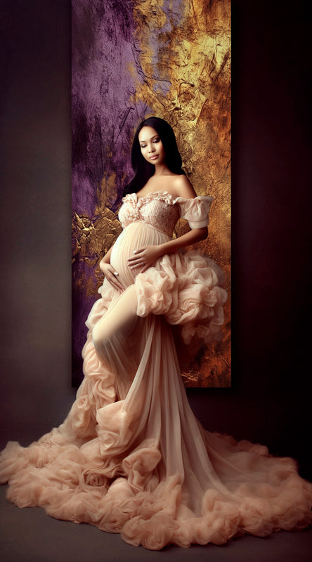 Skinny Canvas Golden Maternity Backdrop