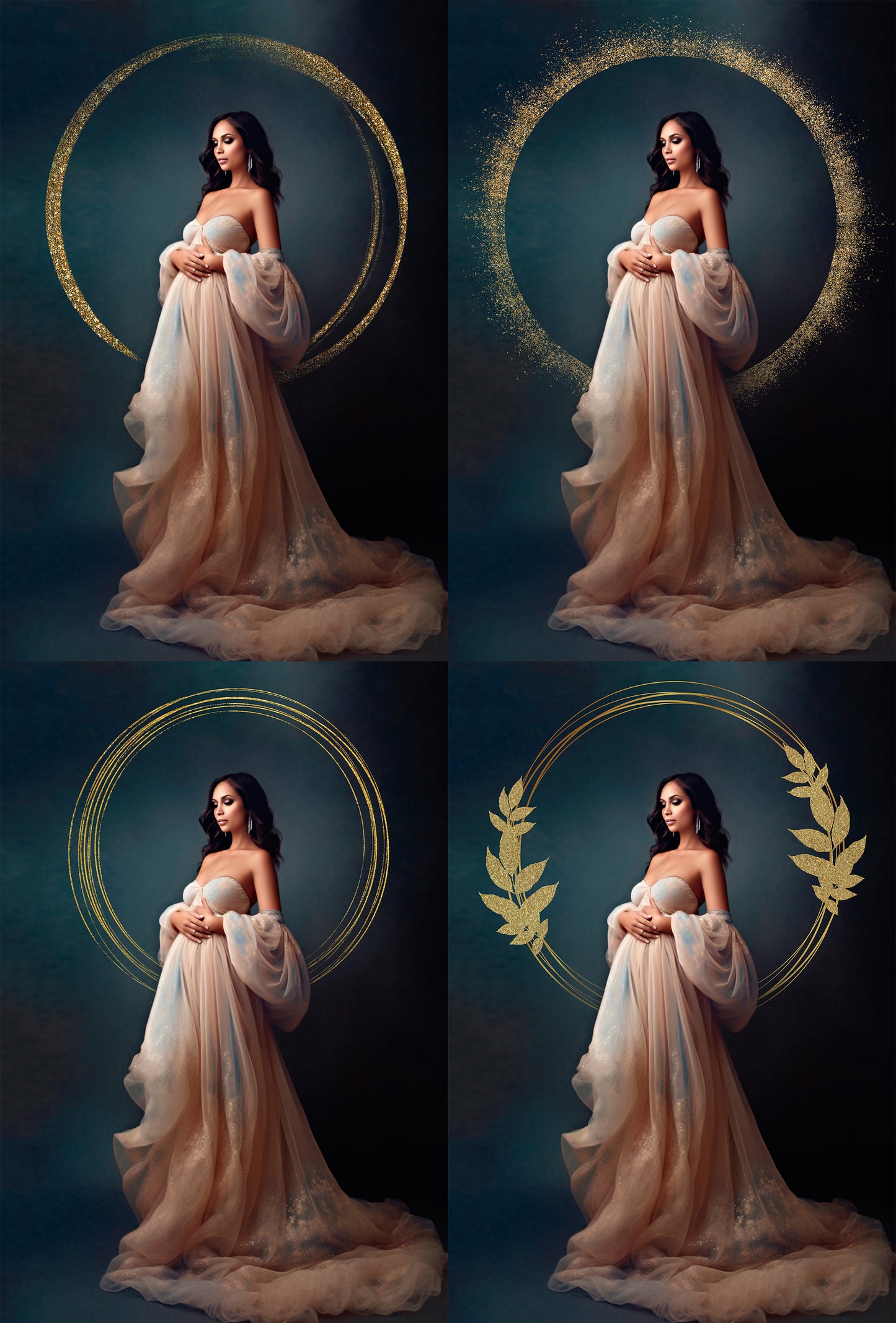 Golden Circle Overlays Maternity Light Ring Frame Circles Shine Ring Light Maternity Rings Golden Ring Maternity Digital Backdrop png