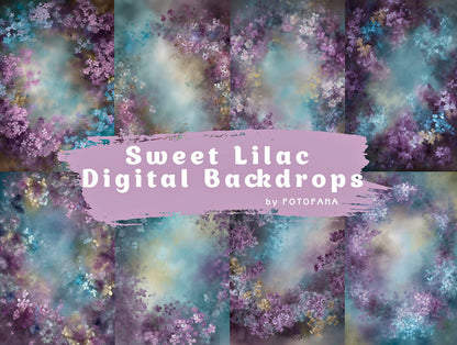 Sweet Lilac Floral Fine Art Digital Backdrops Maternity Backdrop Overlays Photography Digital Background Overlays Photoshop Textures