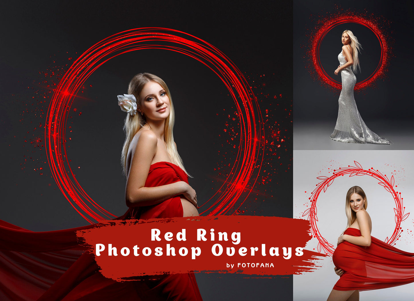 20 Red Circle Overlays Maternity Ring, Halo Maternity Frame, maternity rings, ring circles, ring effect Digital Backdrop PNG Maternity Halo