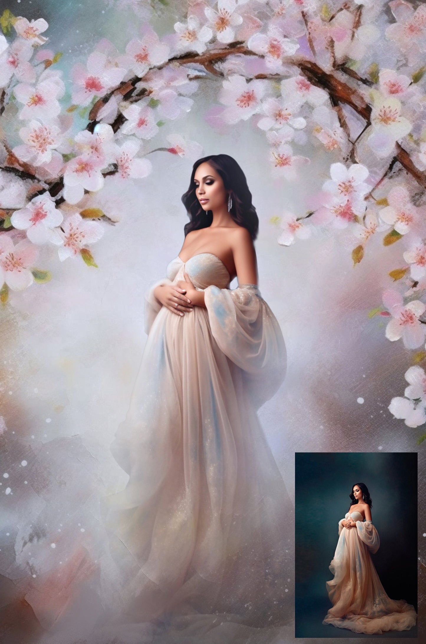 Cherry Blossoms floral Fine Art Digital Backdrops Maternity Backdrop Overlays Photography Digital Background Overlays Photoshop Textures jpg