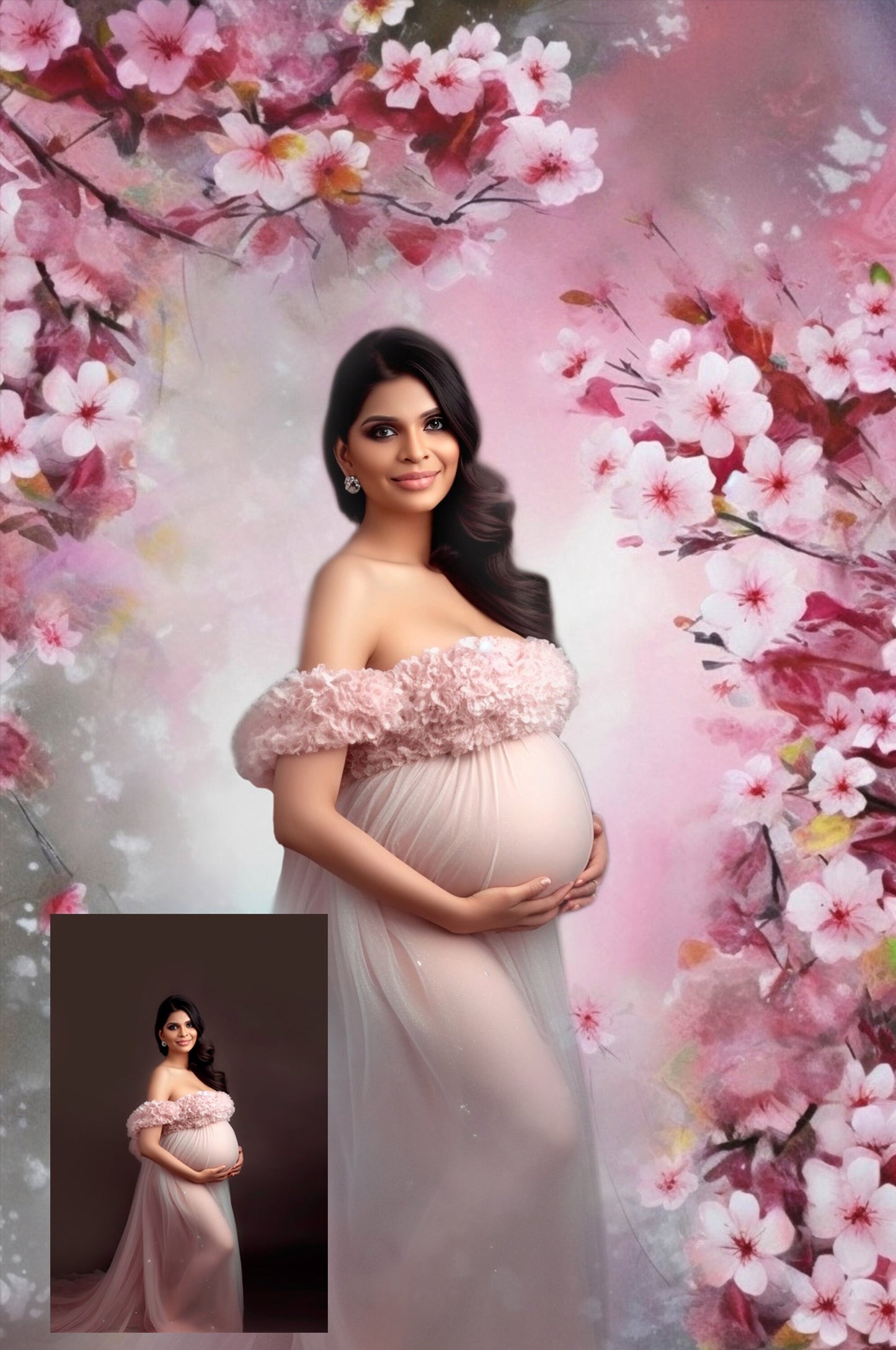Cherry Blossoms floral Fine Art Digital Backdrops Maternity Backdrop Overlays Photography Digital Background Overlays Photoshop Textures jpg