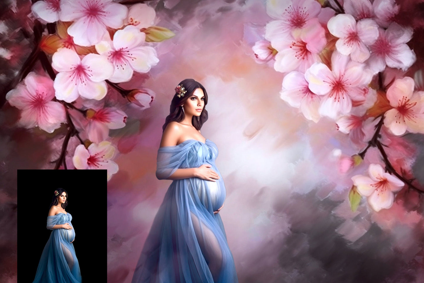 Cherry Blossoms floral Fine Art Digital Backdrops Maternity Backdrop Overlays Photography Digital Background Overlays Photoshop Textures jpg