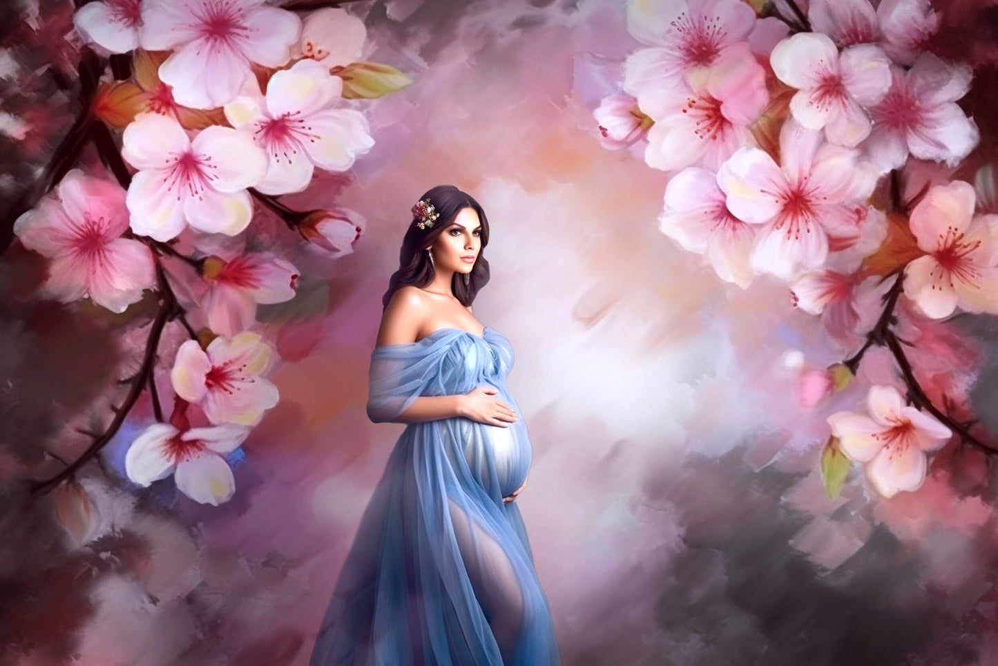 Cherry Blossoms floral Fine Art Digital Backdrops Maternity Backdrop Overlays Photography Digital Background Overlays Photoshop Textures jpg