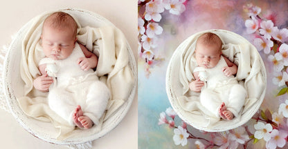 Digital Backdrop Cherry Blossoms Fine Art Textures Newborn Digital Backdrop Overlays Floral Textures Maternity Digital Background Newborn