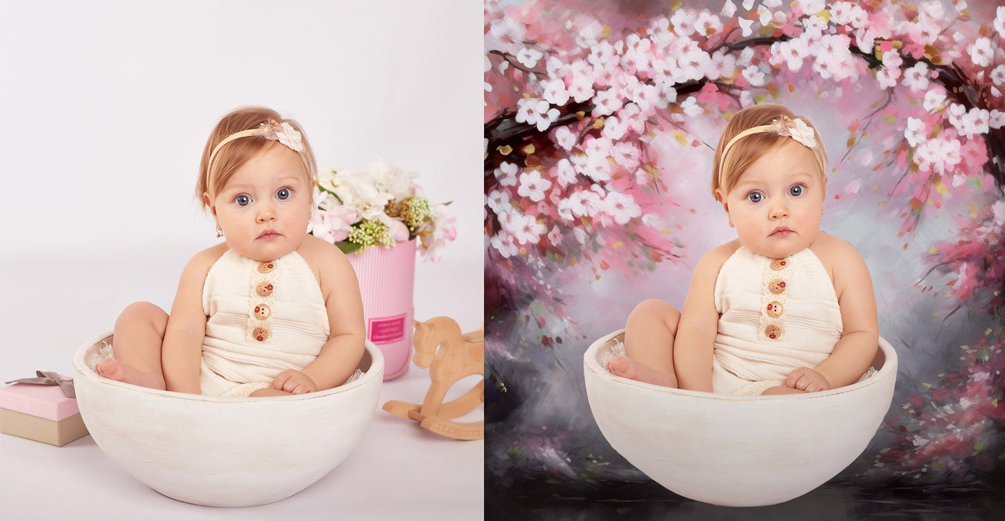 Digital Backdrop Cherry Blossoms Fine Art Textures Newborn Digital Backdrop Overlays Floral Textures Maternity Digital Background Newborn