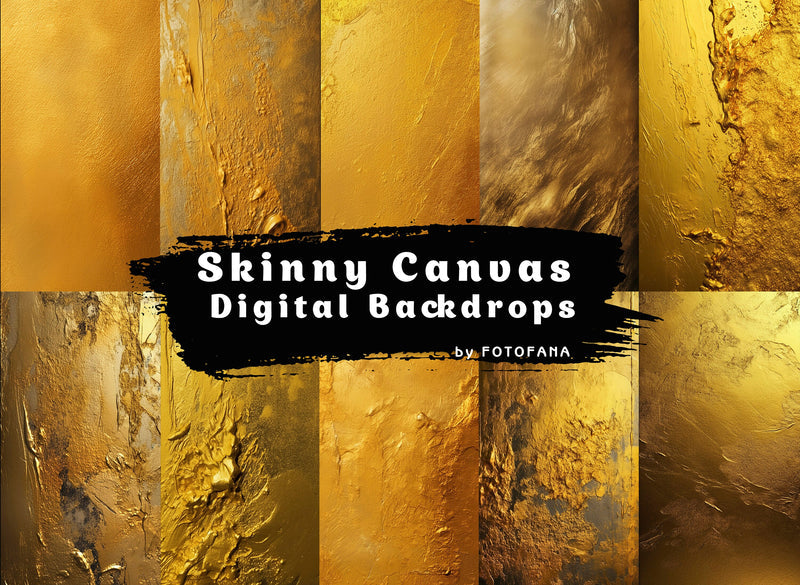 Golden Skinny Canvas Digital Backdrops