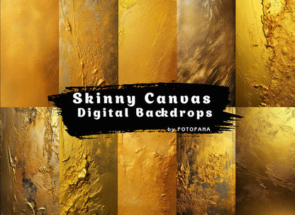 Golden Skinny Canvas Digital Backdrops