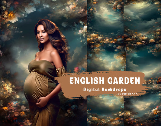 English Garden Floral Fine Art Digital Backdrops Maternity Backdrop Overlays Photography Digital Background Overlays Photoshop Textures jpg