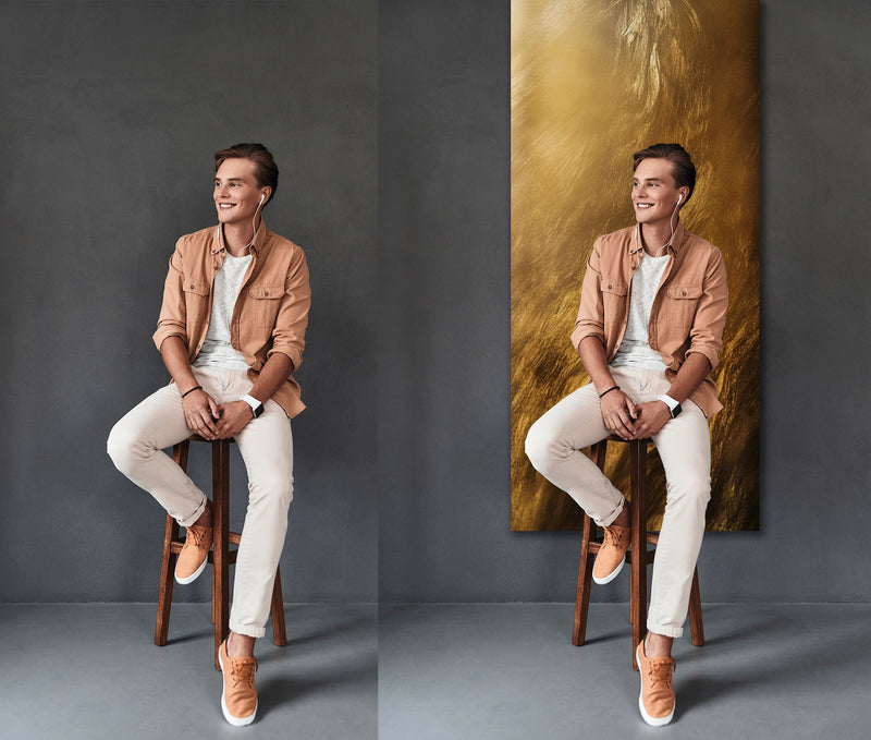 Golden Skinny Canvas Digital Backdrops