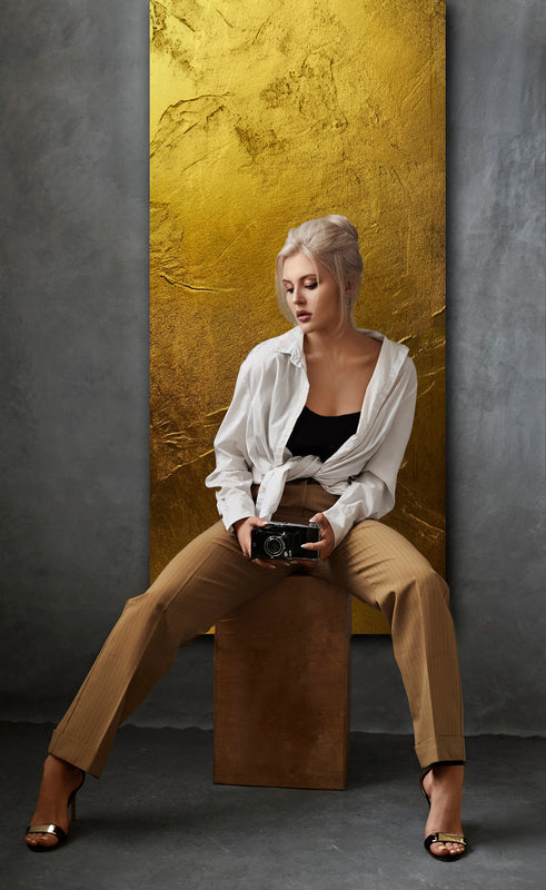 Golden Skinny Canvas Digital Backdrops