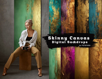 Skinny Canvas Golden Maternity Backdrop