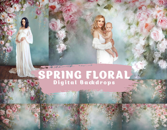 Digital Backdrop Floral Spring Fine Art Textures Digital Background Maternity Overlay Photography Digital Background Overlays Photoshop JPG