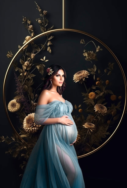 Floral Halo Maternity Hanging Rings Digital Backdrops Maternity Backdrops Studio Backdrop Photoshop Maternity Fine Art Textures Photoshop
