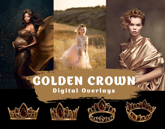 Digital Crown Overlay Tiara Princess Maternıty Overlays Crown Photoshop Composite Jewel Digital Queen  Princess Crown Maternıty backdrop PNG