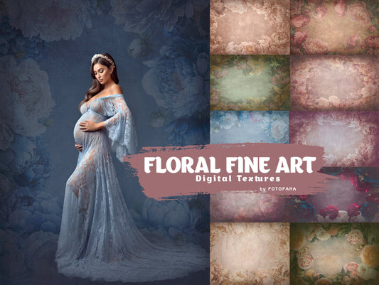 10 Floral Fine Art Portrait Texture, Photography Digital Background, Photoshop Overlays editing, Maternity Textures overlays, Photo Overlay