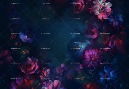 Midnight Blue Floral Fine Art Floral Digital Backdrops Maternity Backdrop Overlay Photography Digital Background Overlays Photoshop Textures
