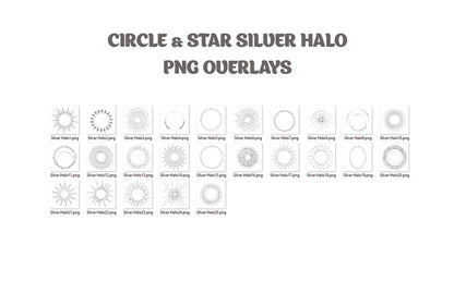 Circle Star Silver Halo Background Overlay Halo Scrapbooking Clipart Photoshop Maternity Digital Backdrop Studio Ring Overlay Png Overlays