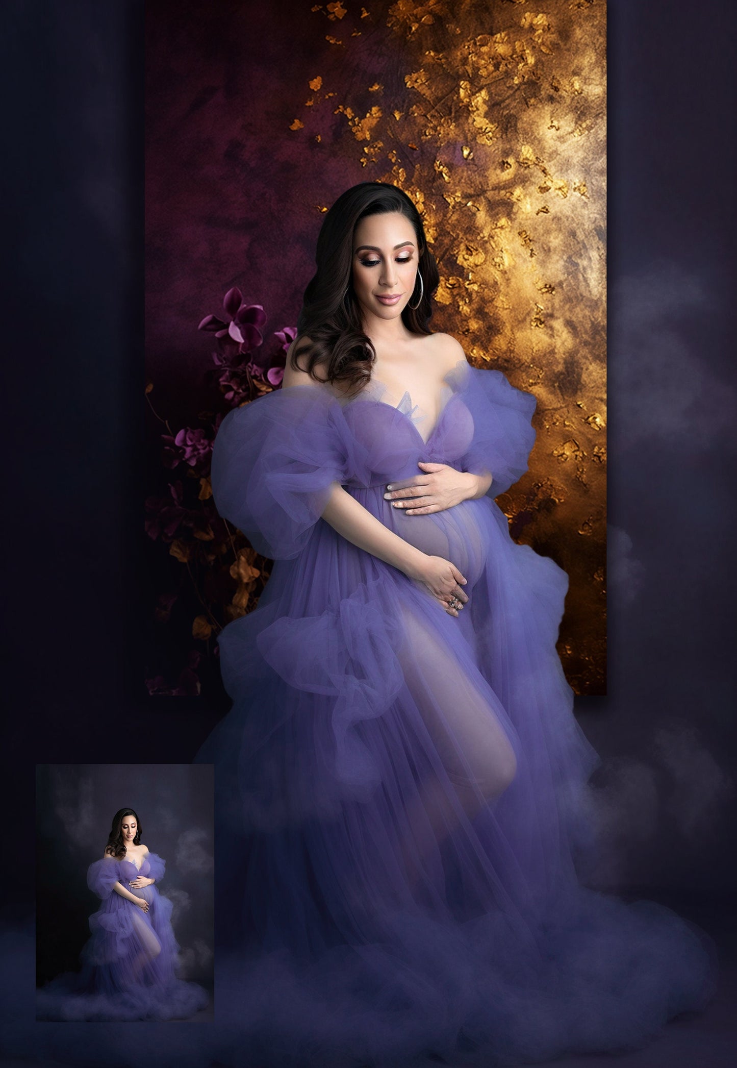 Hanging Canvas Digital Paintings Portrait Photography Overlays Floral Fine Art Maternity Photography Skinny Canvas Overlays Digital Backdrop