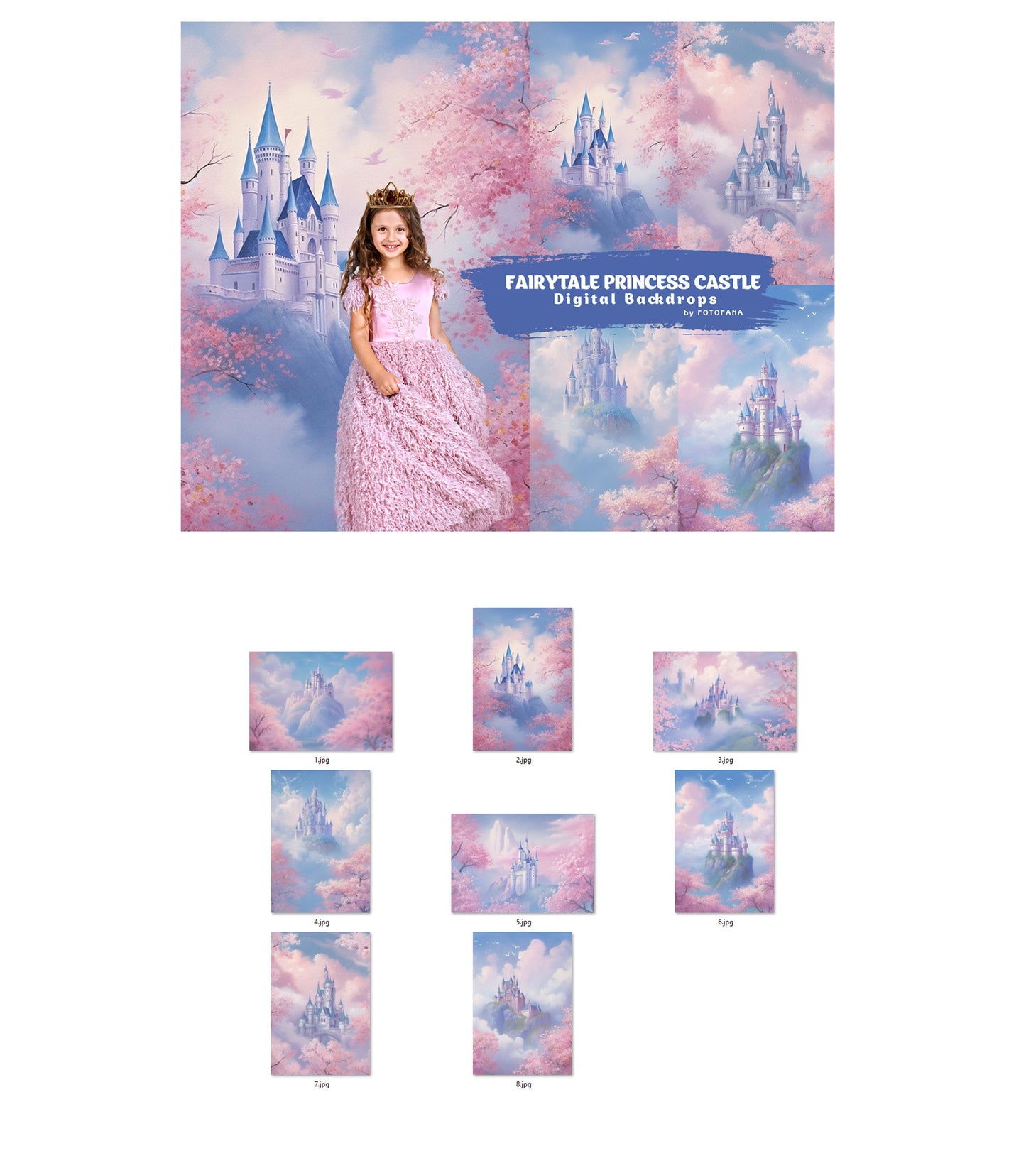 Fairytale Castle Princess Castle Digital Backdrop Download Magical Princess Birthday Magic Castle Fine Art Texture Photography Backdrop jpg