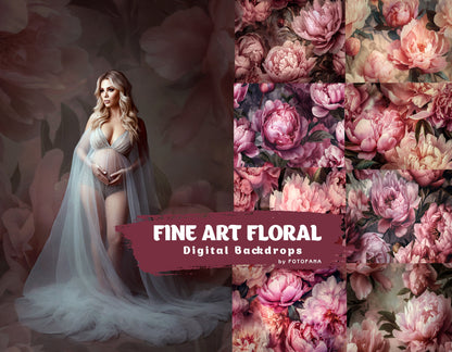 15 Fine Art Floral Digital Backdrop Maternity Backdrop OverlaysPhotography Digital Background Overlays Photoshop Textures Overlay Photoshop