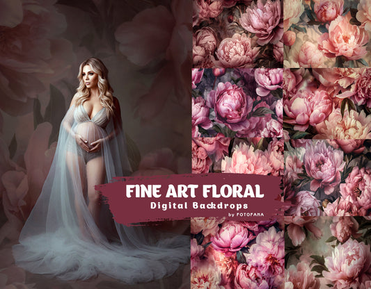 15 Fine Art Floral Digital Backdrop Maternity Backdrop OverlaysPhotography Digital Background Overlays Photoshop Textures Overlay Photoshop