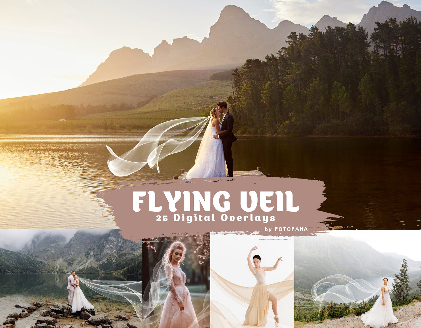 Flying Veil Digital Overlay Photoshop overlay Wedding Veil Wedding photo Flying Fabric Tulle overlay Wedding photo overlay Wedding Dress PNG