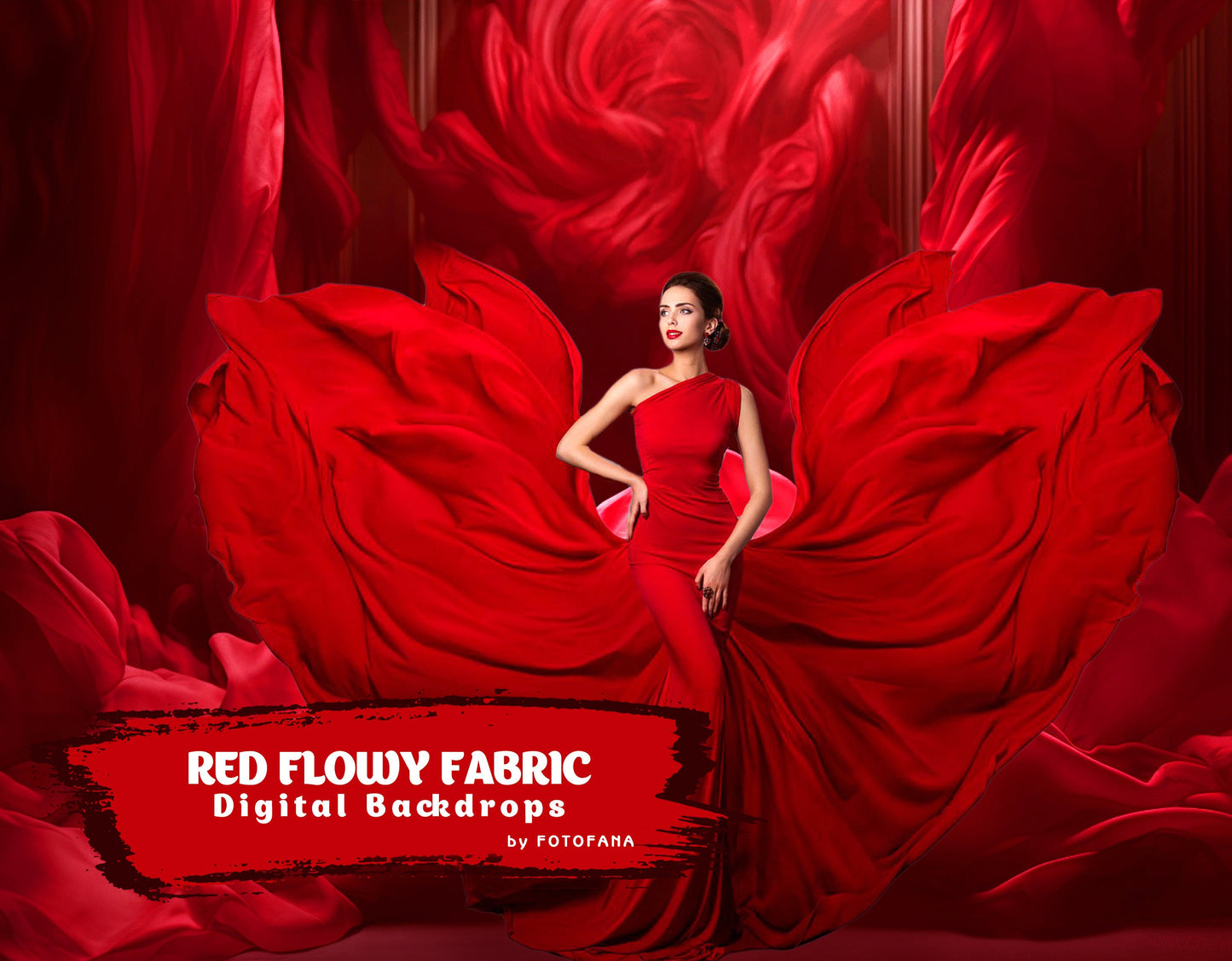 Red Flowing Fabric Maternity Digital Backdrop Overlays Silk Digital Backdrops Photoshop Maternity Digital Overlays Silk Fabric Backdrop JPG