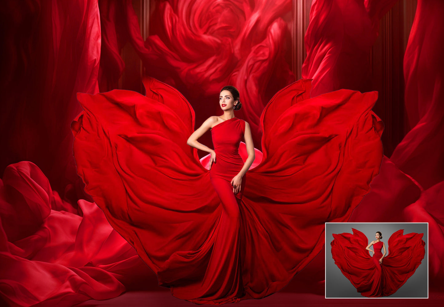 Red Flowing Fabric Maternity Digital Backdrop Overlays Silk Digital Backdrops Photoshop Maternity Digital Overlays Silk Fabric Backdrop JPG