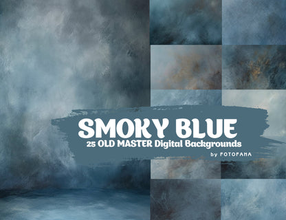 Blue Old Master Digital Background Studio Portrait Backdrop Grunge Background School Backdrop Graduation Background Maternity Backdrop Jpg